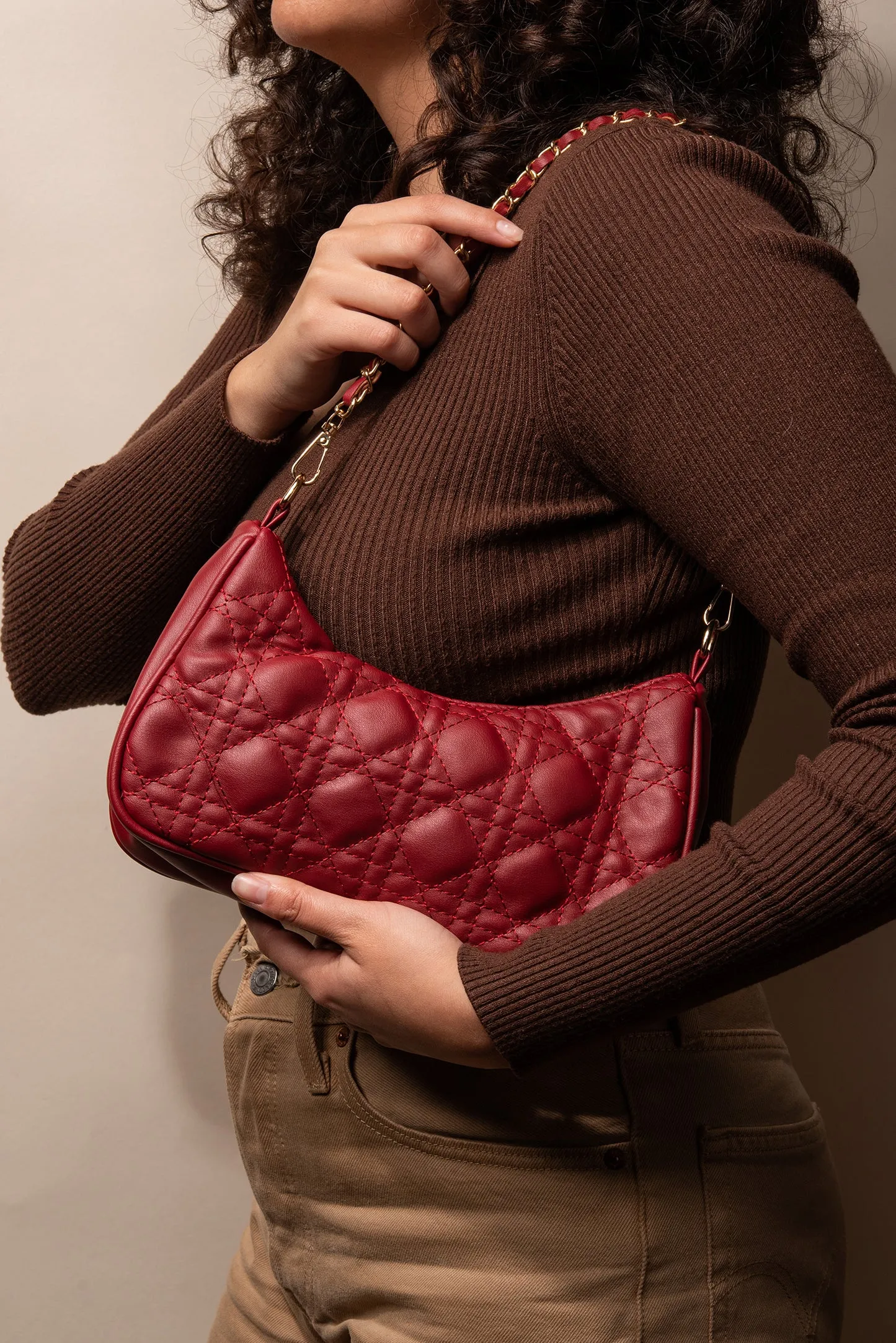 Quilted Crossbody Bag with Coin Purse