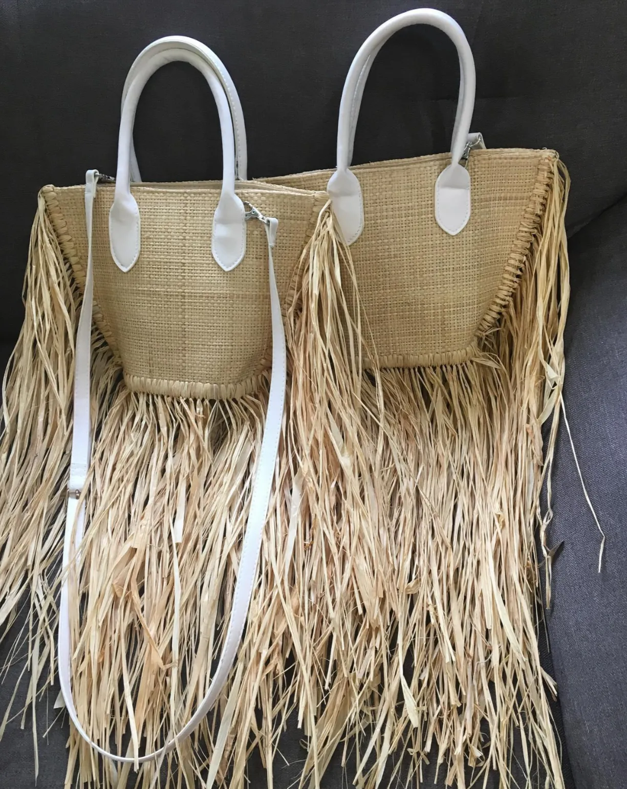 Raffia Fringe Tote Bag