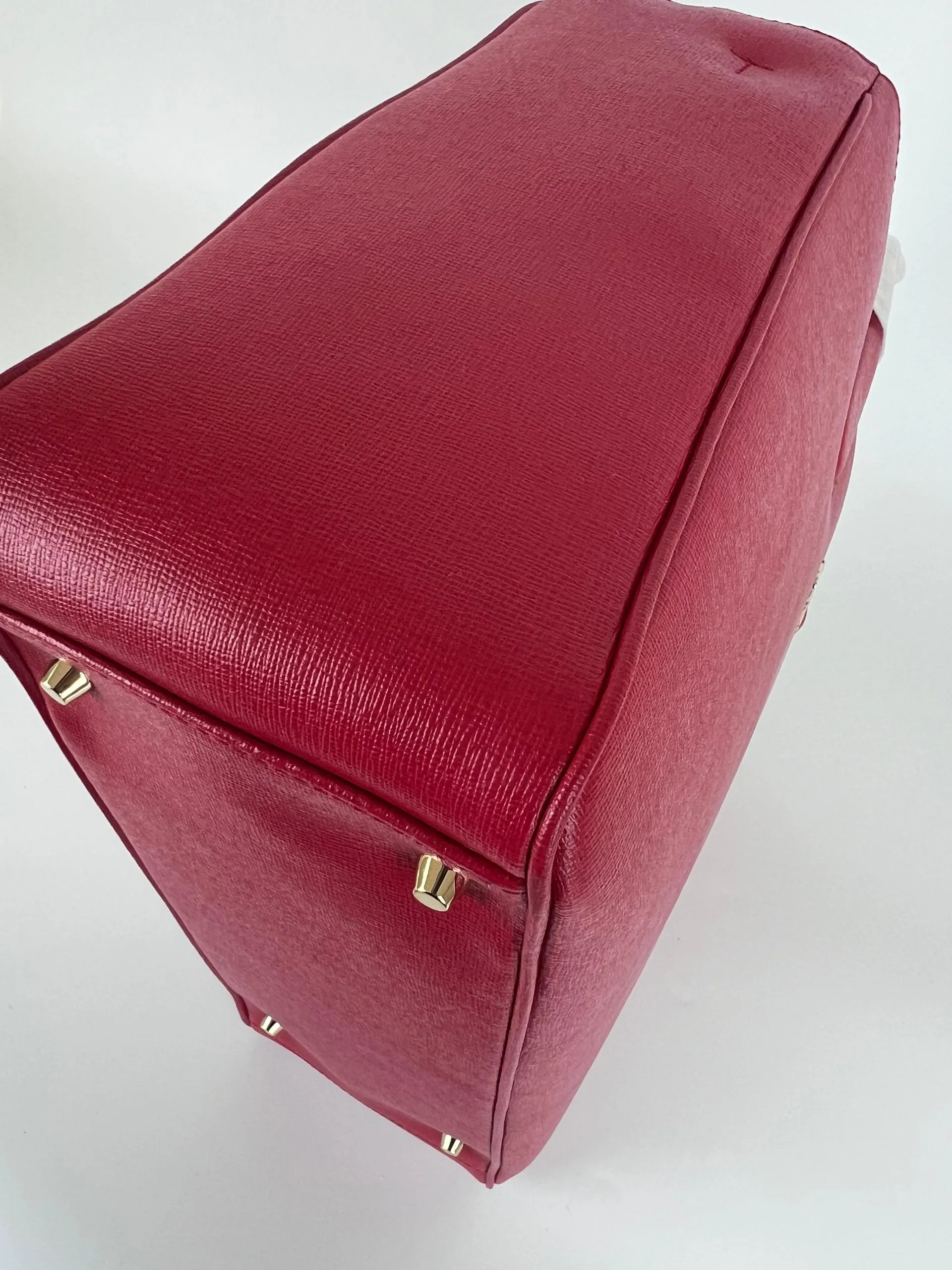 Red Saffiano Tote Bag