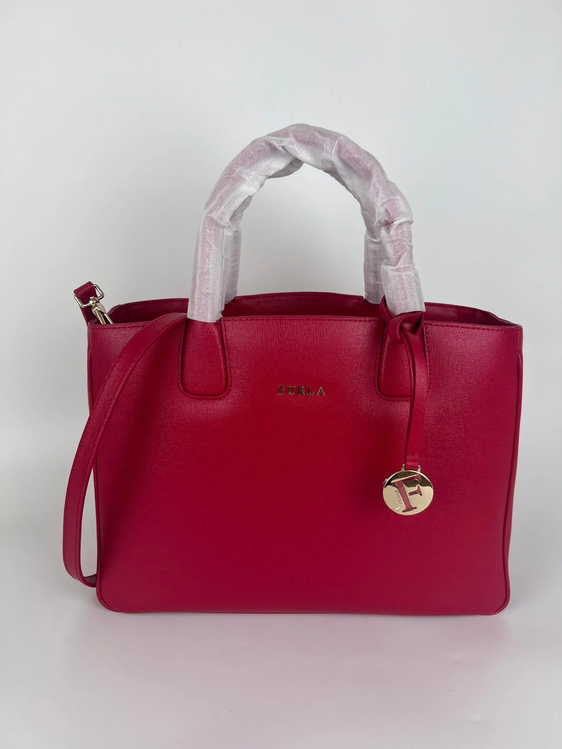 Red Saffiano Tote Bag