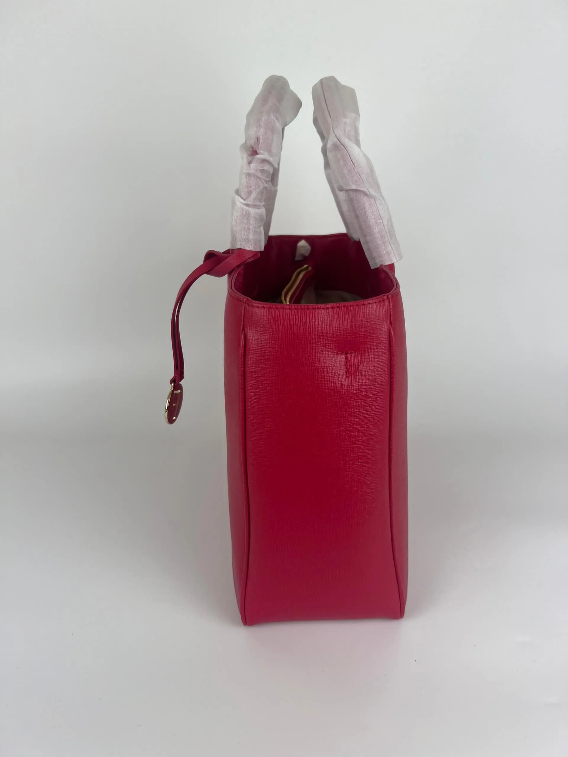 Red Saffiano Tote Bag