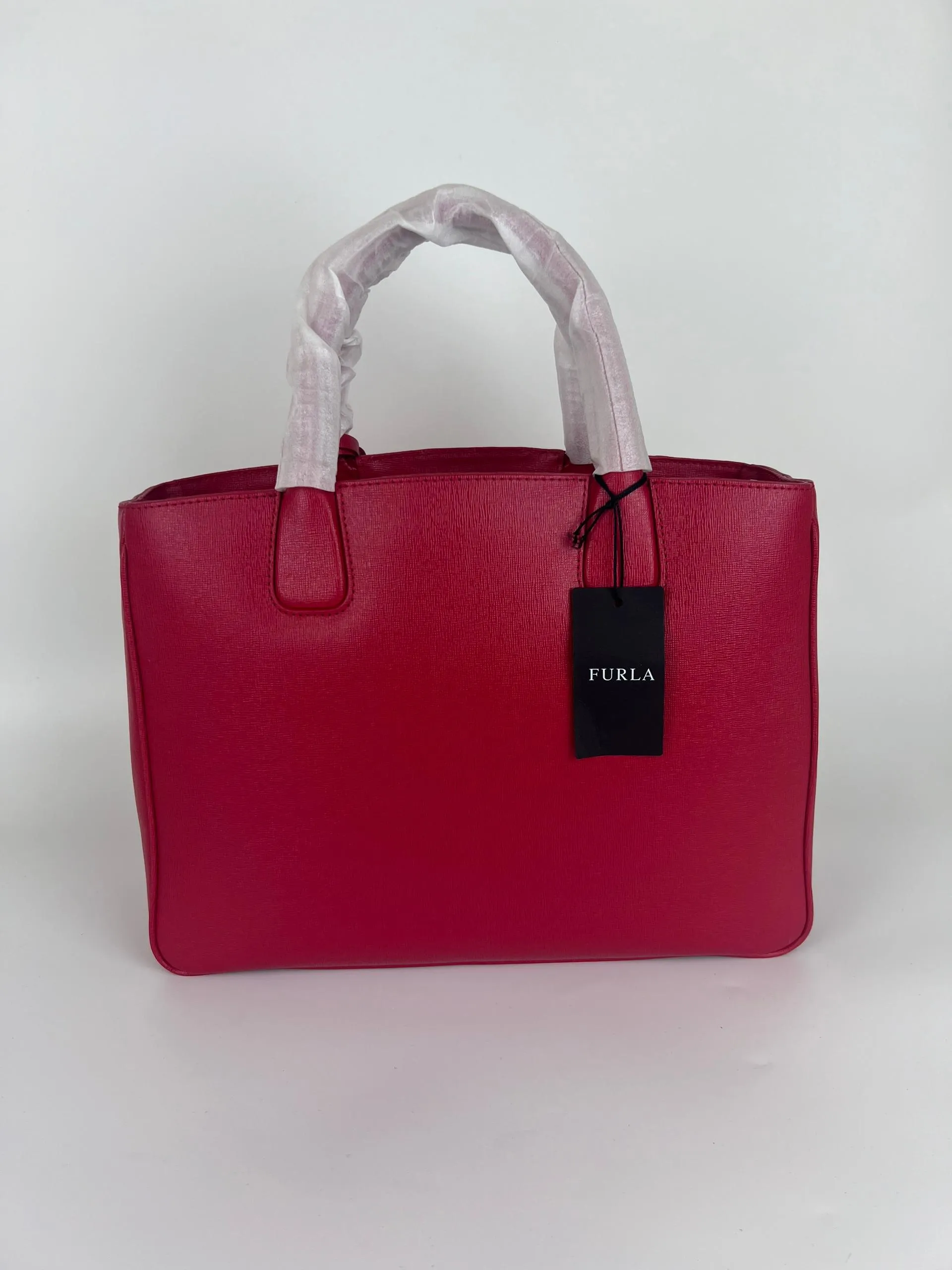 Red Saffiano Tote Bag