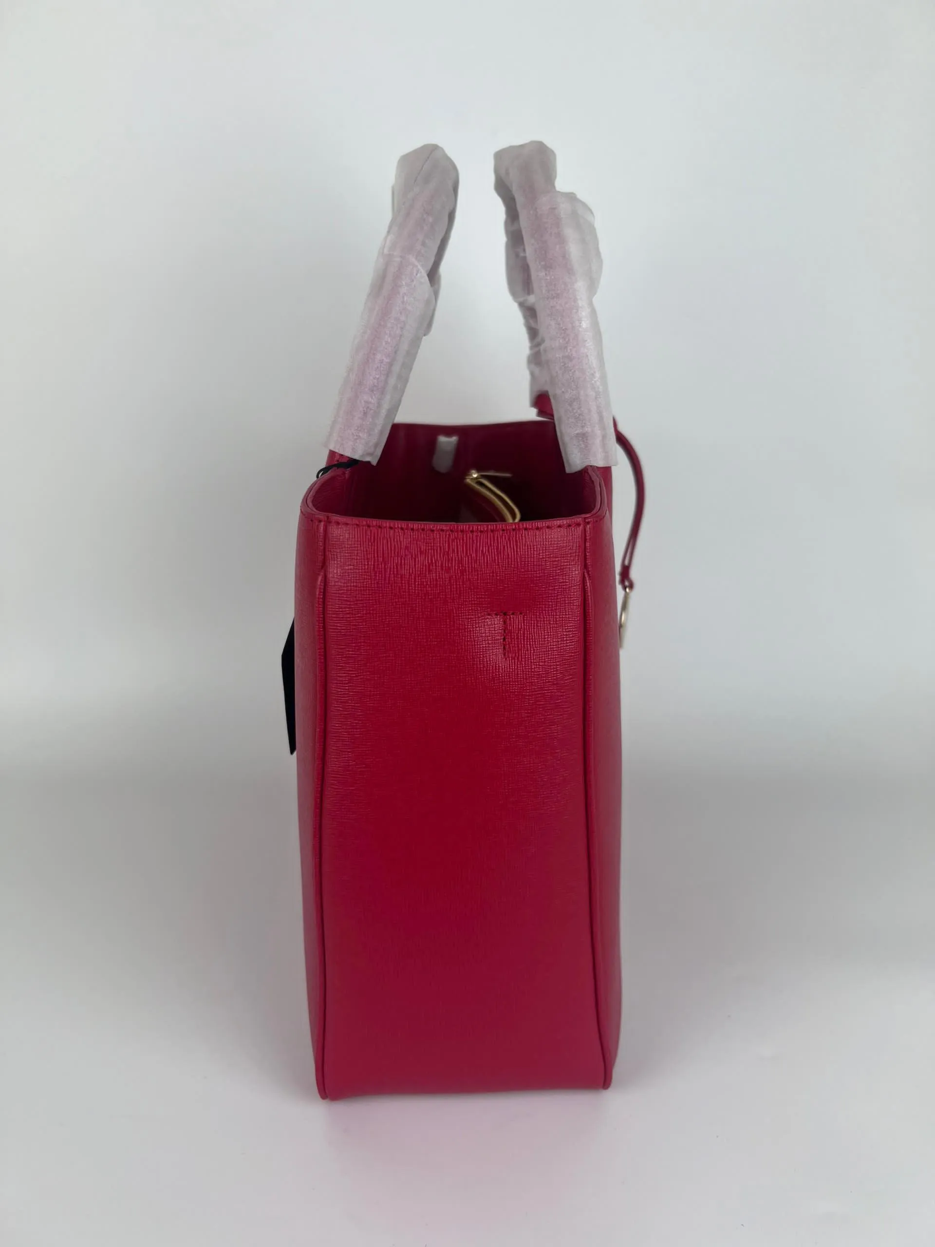 Red Saffiano Tote Bag