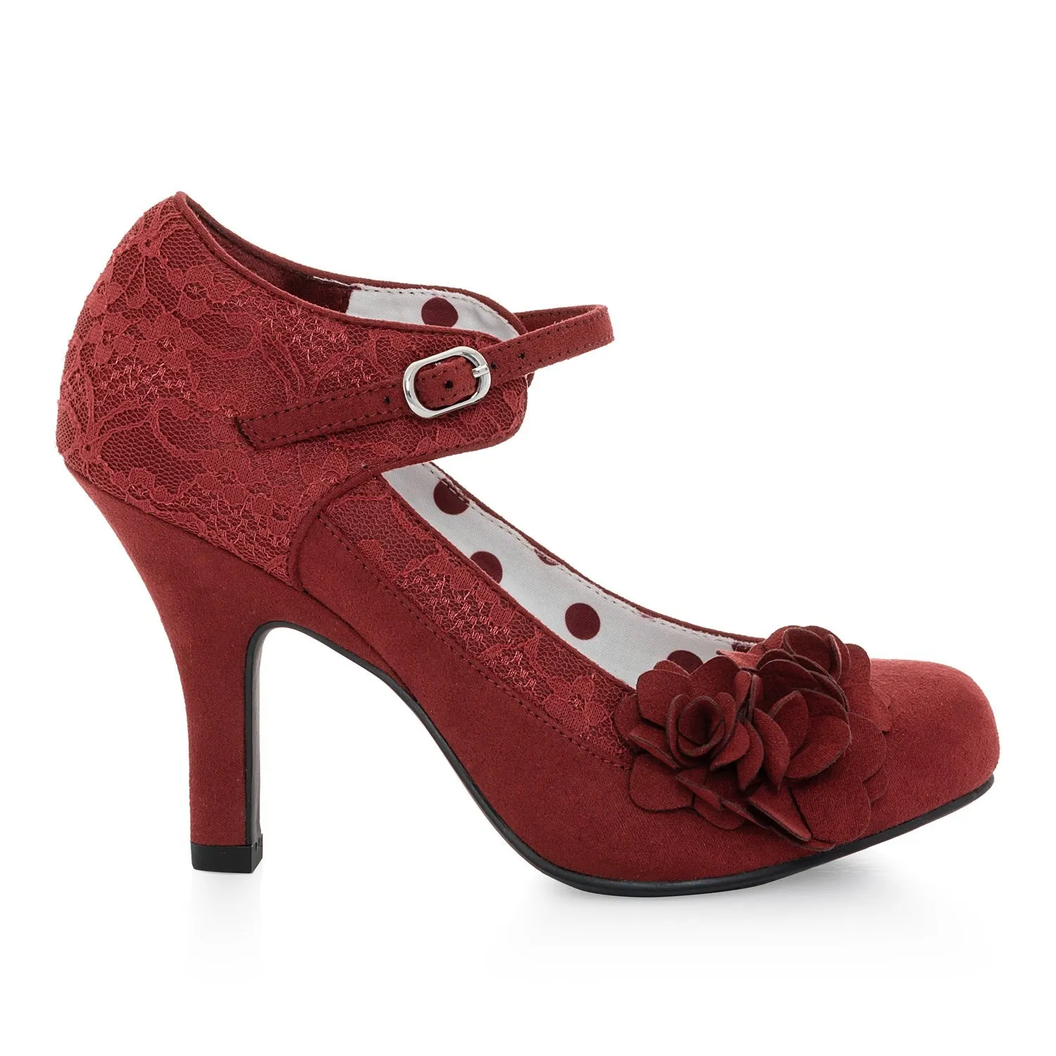 Ruby Shoo Melinda Crimson Corsage Stiletto Heels