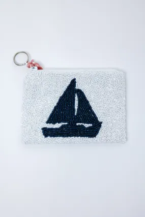 Sailboat Beaded Coin Purse