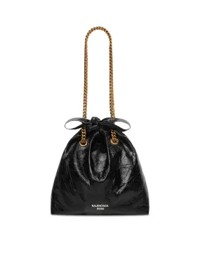 SMALL CRUSH TOTE BAG FOR WOMEN IN BLACK