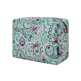 Swirls In Aqua NGIL Large Cosmetic Travel Pouch