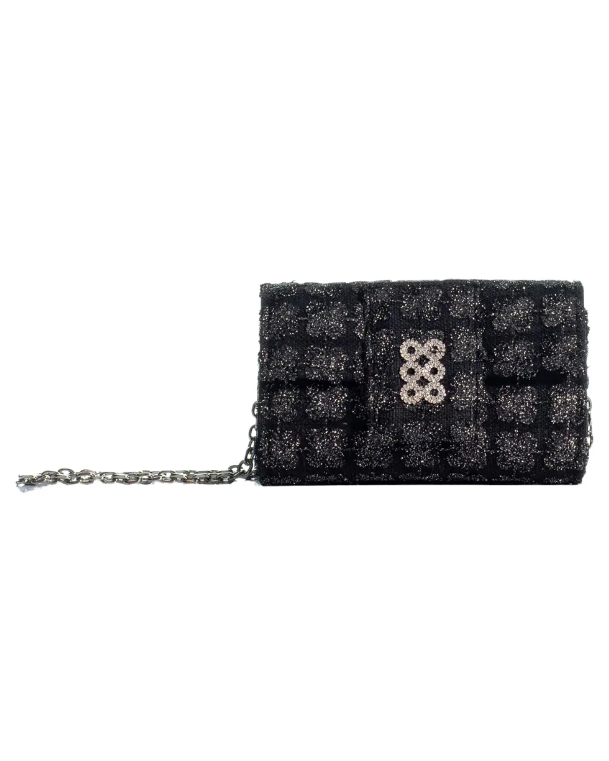 The Amalfi Clutch (Black/Silver)