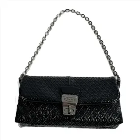 Elegant Tods Black Embossed Wet-Look Genuine Leather Evening Bag