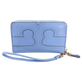 Tory Burch Blue Leather Small Wristlet Wallet