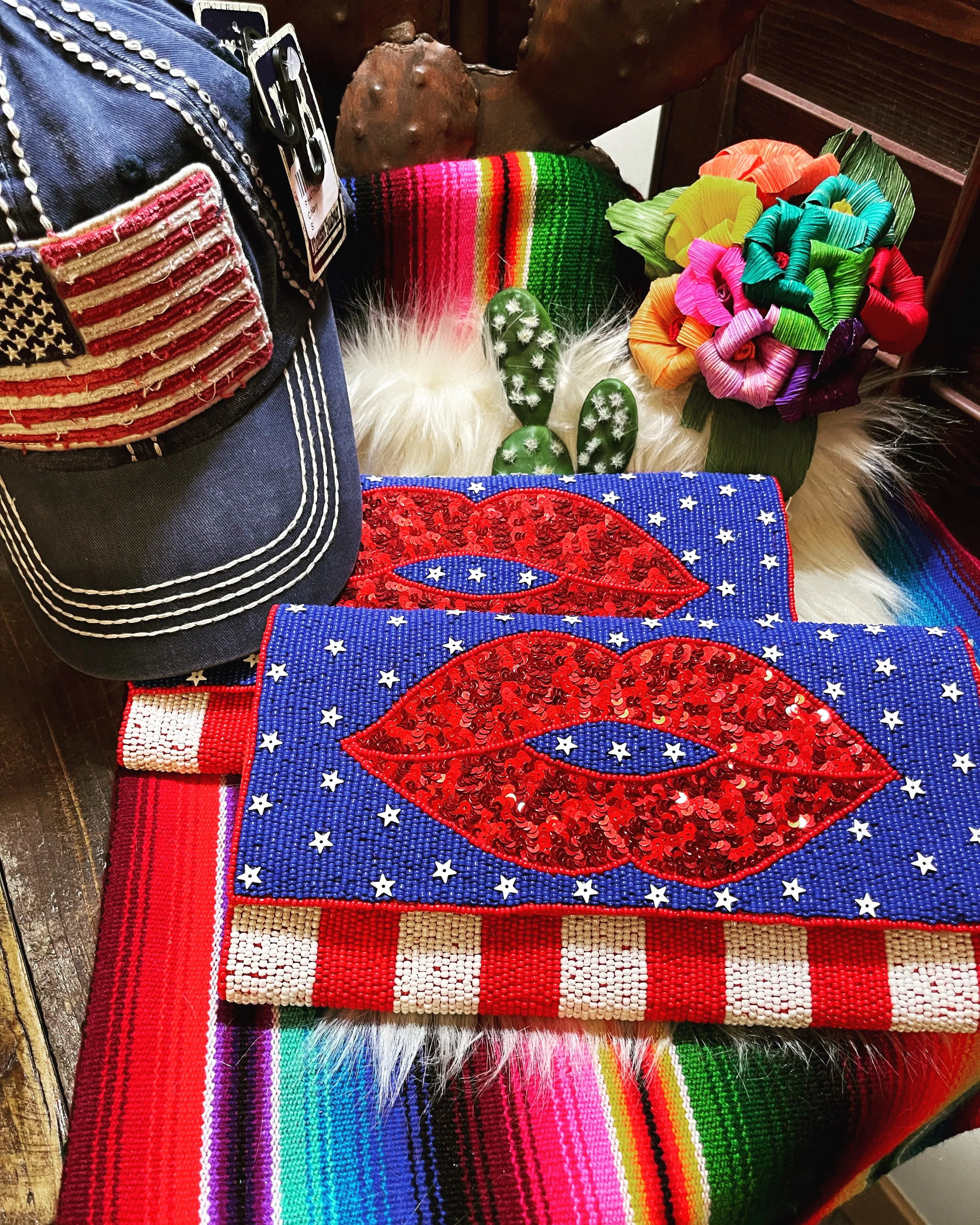 USA Clutch beaded purse