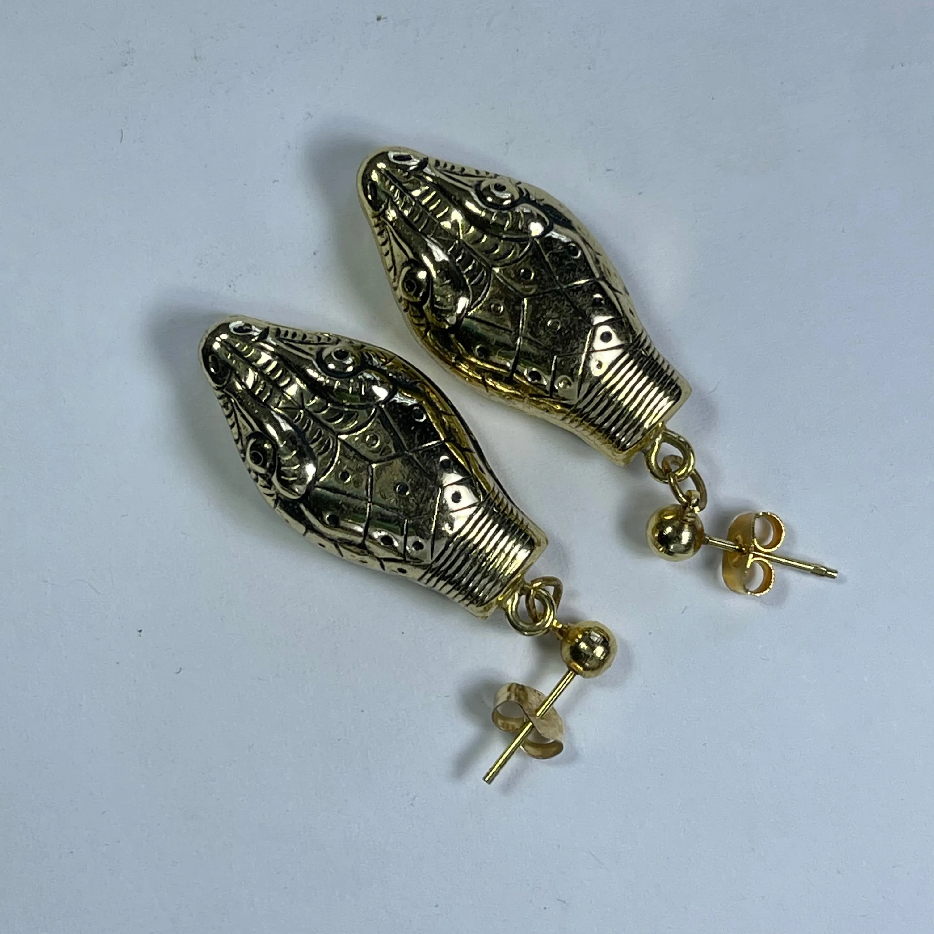 Vintage Snake Drop Earrings by Whiting Davis from the 1970s. Trending Fashion Statement Jewelry.