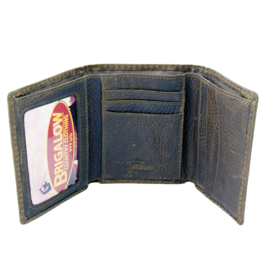 Wallet - Leather - Suede Distressed - Silver Concho & Arrows