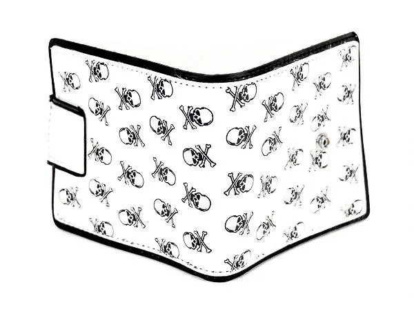 White Wallet With Skull & CrossBone