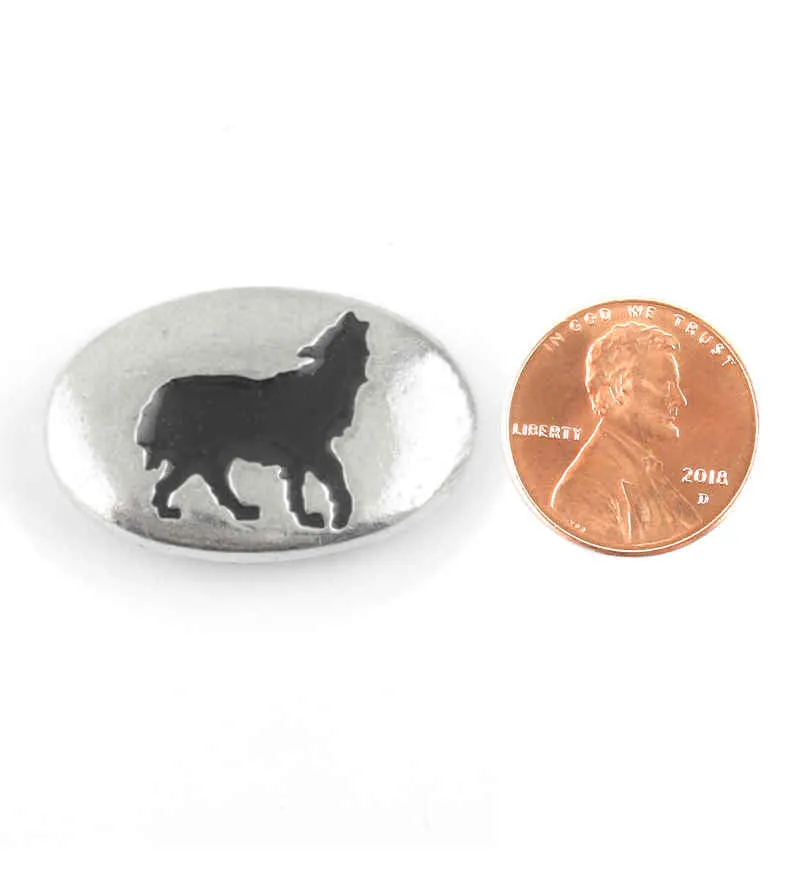 Wolf Pocket Stone, Lead-Free Pewter